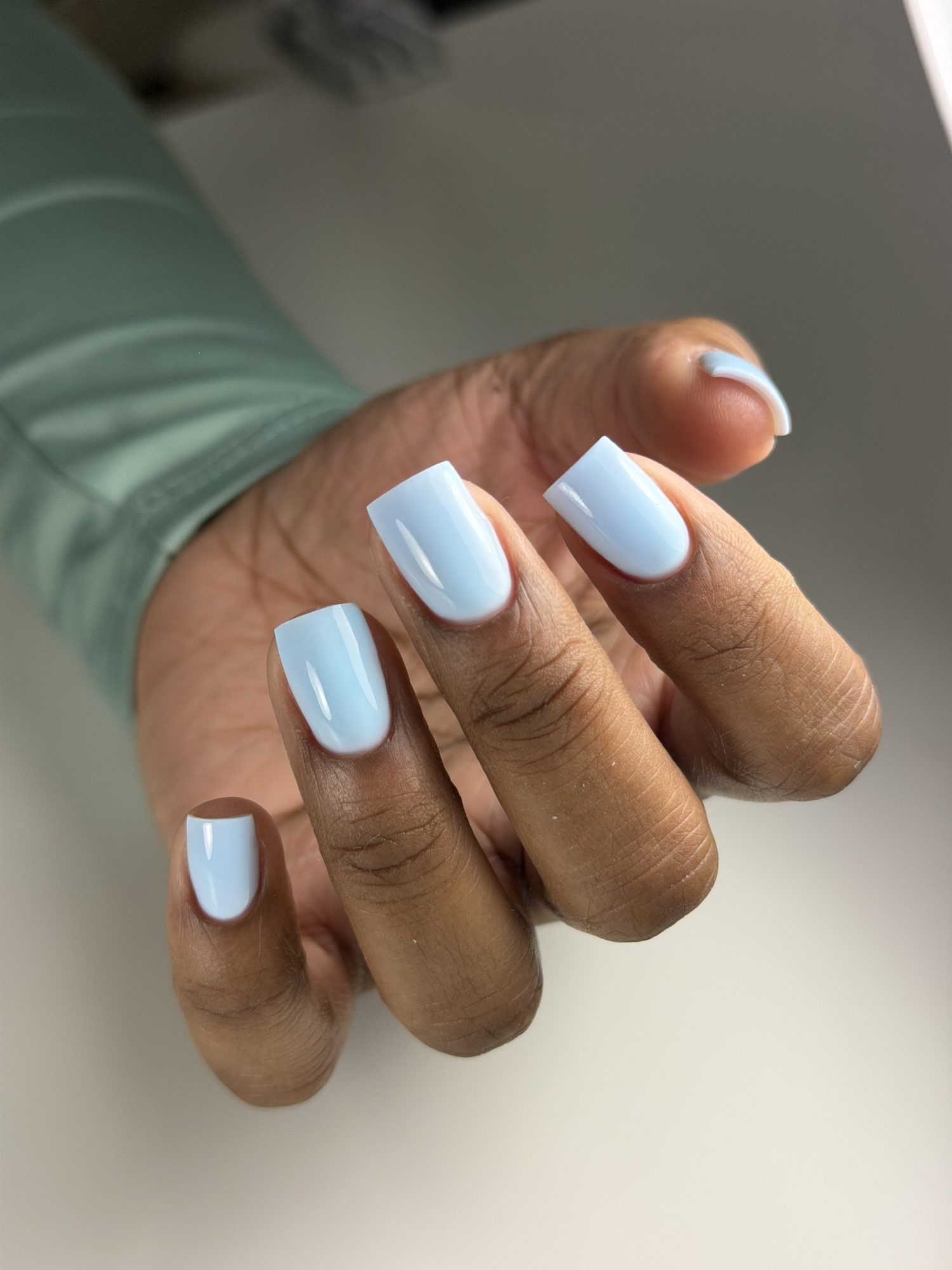 Hard gel overlay manicure