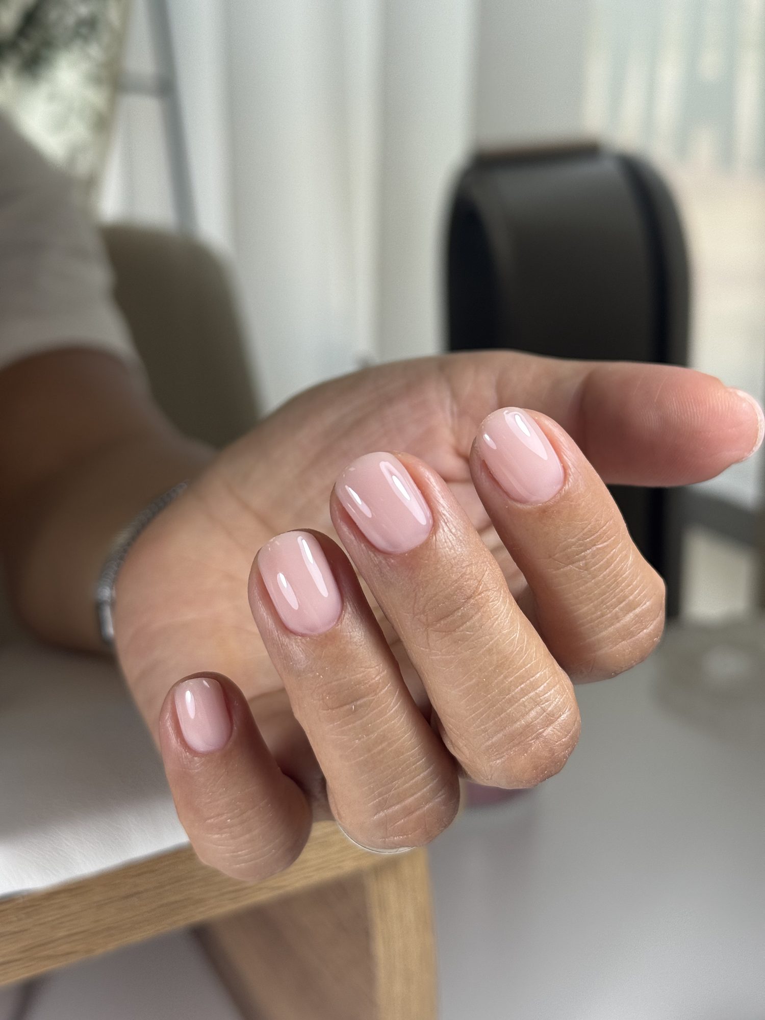 Soft gel overlay manicure